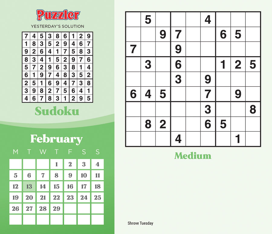 Sudoku Calendar 2024