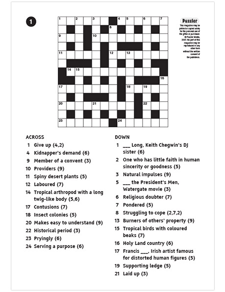 Large Print Crosswords